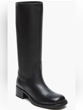 NEW Steve Madden Riggs Knee High Boot in Black Leather